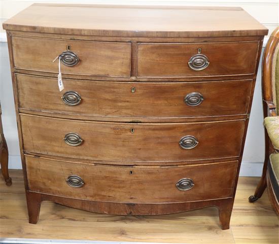 A Regency mahogany bow-fronted chest of drawers W.104cm